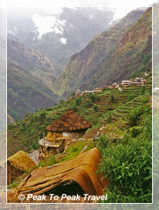 Trail through village